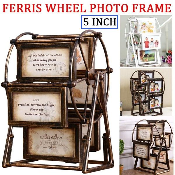 

frames 5 inch retro ferris imitation metal po frame rotatable hold diy windmill home decor
