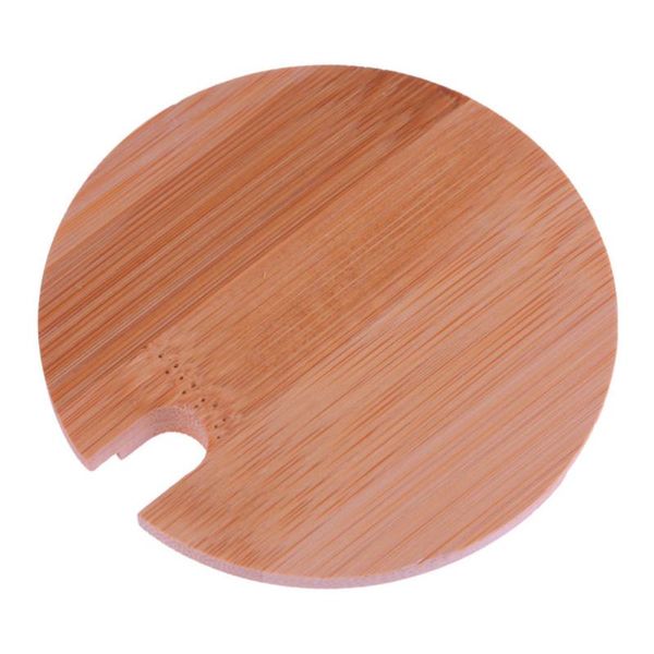 

3pcs wood lids wooden mug cover glass jar drink cup lid with spoon hole mugs