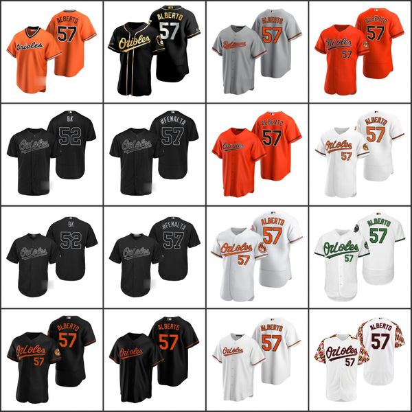 

baltimore orioles black 52 branden kline bk black 57 hanser alberto men women youthjersey, Black;red
