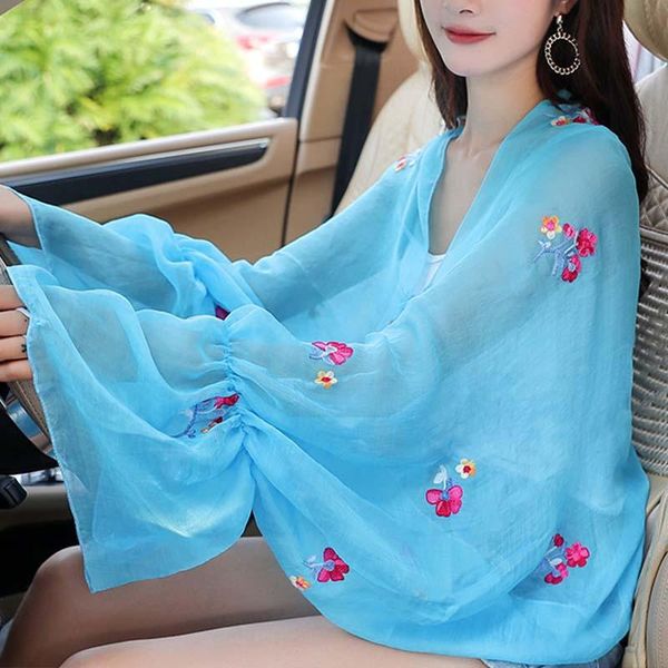 

scarves summer women's arm sleeves sun protection thin protective driving sleeve shawl scarf anti-uv, Blue;gray