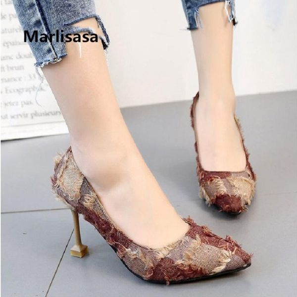 

marlisasa femmes hauts talons women fashion pattern comfortable spring shoes lady party high heel pumps cool f3058 dress, Black