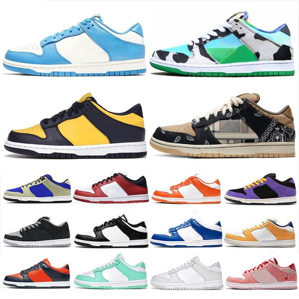 

2021 low-coas michigan running shoes men's women's chunky dunky university blue syracuse valentine's day classic