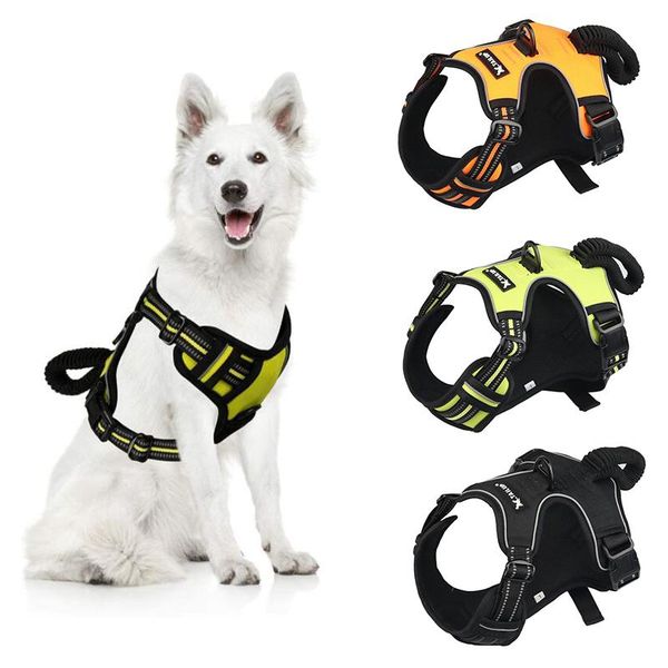 

dog collars & leashes dogs harness vest adjustable reflective pet soft breathable harnesses walking training accesorios para perros