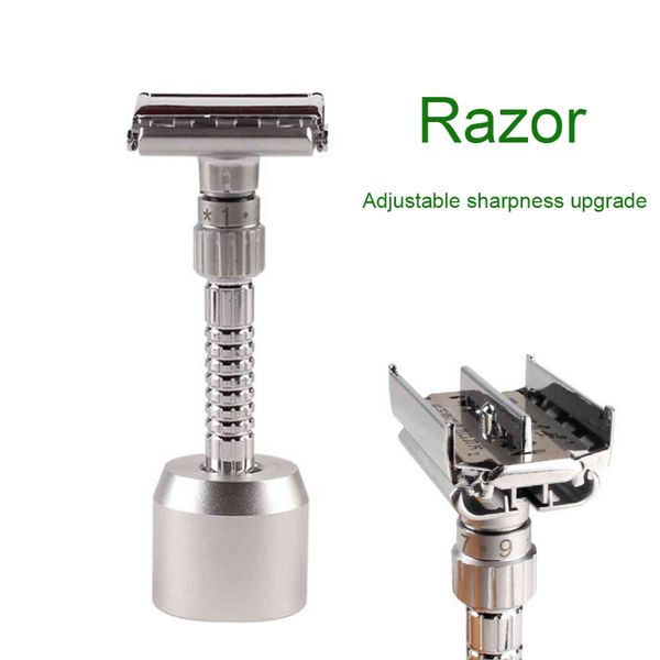 

upgrade adjustable safety classic men manual shaving double edge blage face razor hair removal shaver with 10 blades