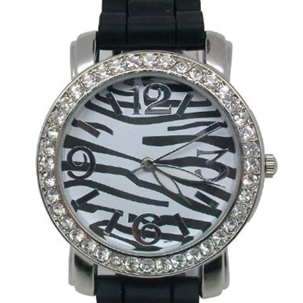 

selling student characteristic women's candy geneva silicone watch, Slivery;brown