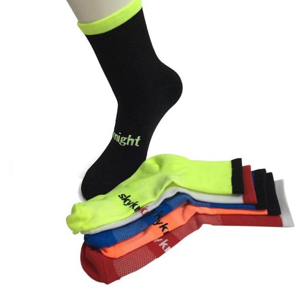 

pair cycling socks moisture-wicking bike men women sports fitness running gym training size 7-12, Black