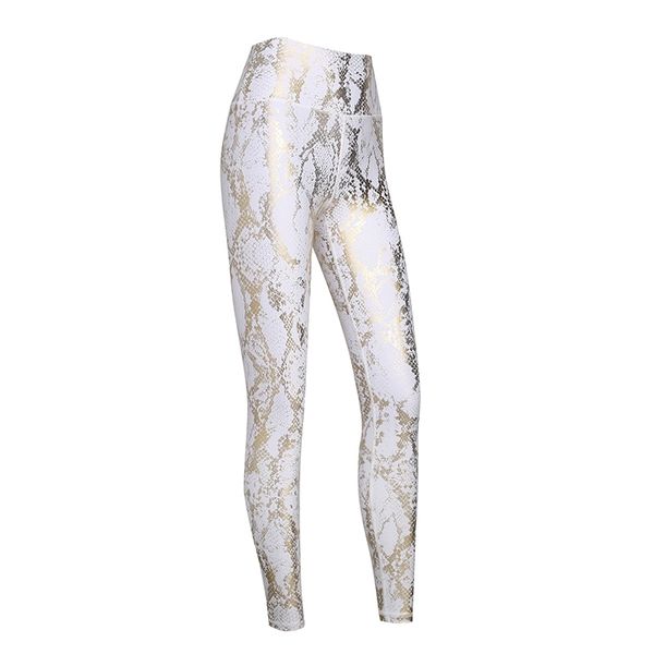 

metalic snake yoga leggings women new collection fitness workout sports running pants elastic push up premium gym wear, Black;white