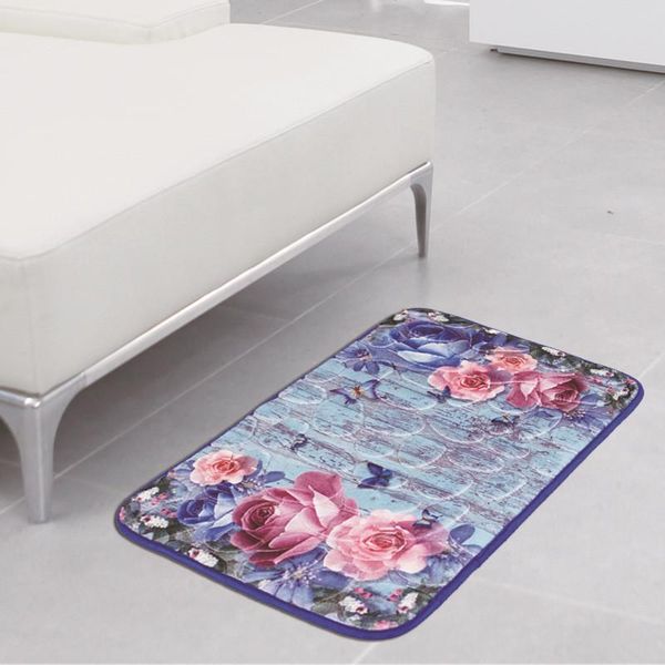 

carpets occident style single bathroom floor mat flannel toilet pad 3d embossing and printing pattern set non-slip combination rug
