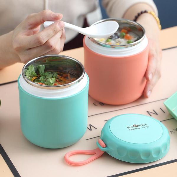 

mugs simple and creative 304 stainless steel soup cup, breakfast porridge pot, work lunch box, portable water cup