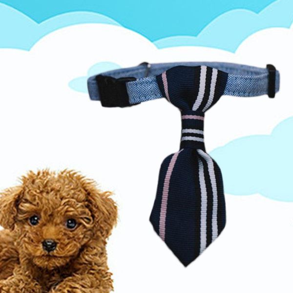 

cat costumes pet tie creative beautiful stripe bell for dog animal (blue pattern)