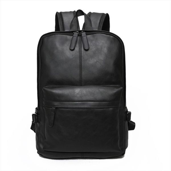 

brand waterproof 15.6 inch lapbackpack men leather backpacks for teenager casual daypacks mochila male dropship