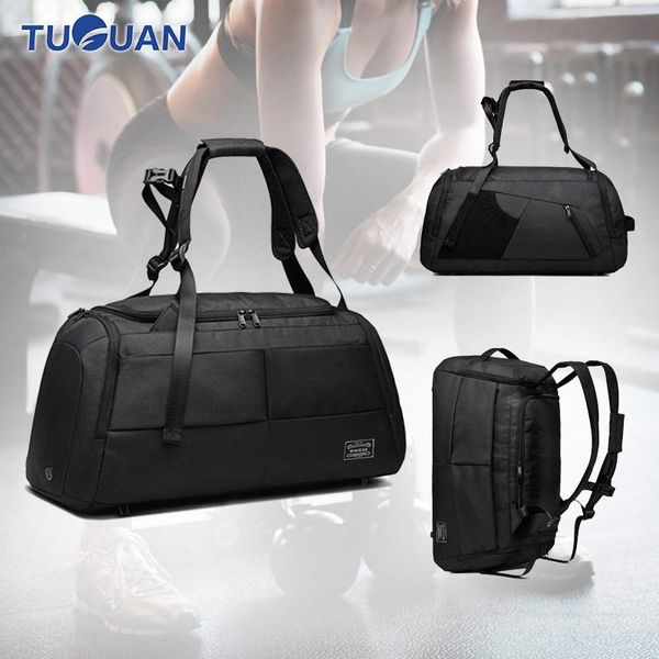 

outdoor bags multifunction tote backpack terylene fitness gym bag shoes storage sport trainning yoga travel anti-theft