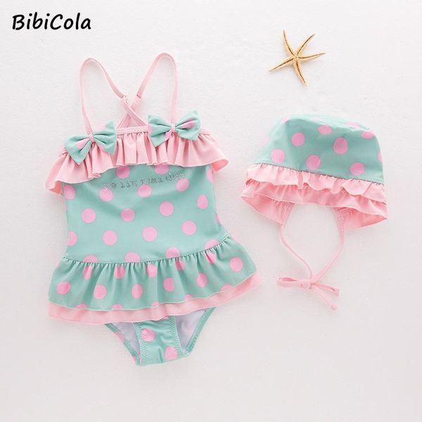 

girls swimsuit one piece bathing suit 1-6years ruffle style children's swimwear one-pieces, Black