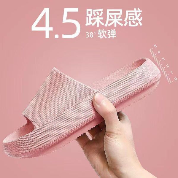 

slippers summer with thick soles home indoor bathroom shower antiskid soft for men and women simplehigh street style, Black