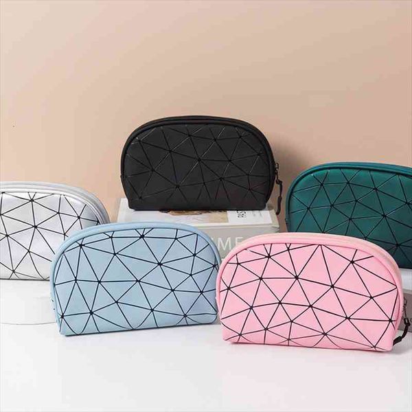 

waterproof make up case storage pouch rhombus semicircle cosmetic bag women makeup bags travel organizer beauty toiletry neceser