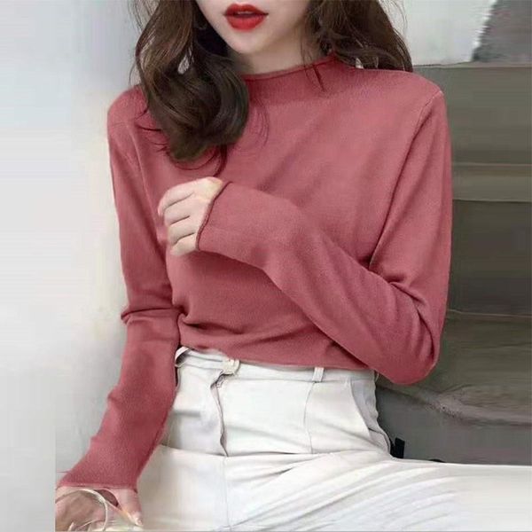 

women's sweaters autumn fashion women vintage turtleneck casual long sleeve pullovers female shirt sweater drop, White;black