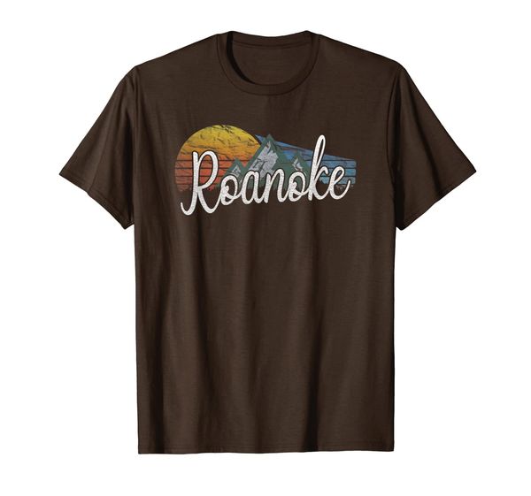 

vintage roanoke va souvenir retro 70's style t-shirt, White;black