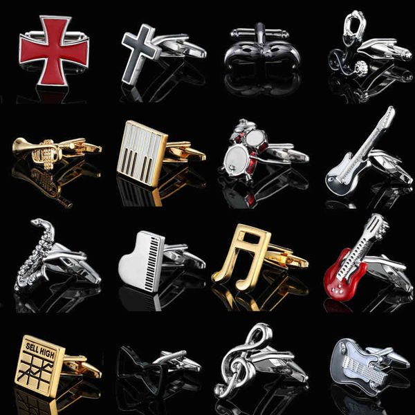 

fashion men's french shirt fashion music equipment cufflinks clothing accessories whole, Silver