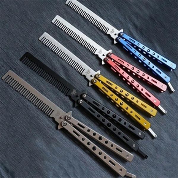 

hair brushes butterfly comb salon foldable care stainless steel practice training barbers styling tools beauty supplies, Silver