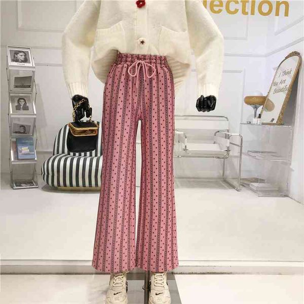 

capri rents up elastic waistband with ethnic spring 2021 niche design stuffed straight leg pants, Black;white