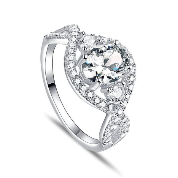 

wedding rings tl-313 s925 sterling silver fashion ring female white gold plate jewelry naver fade genuine lasting forever, Slivery;golden