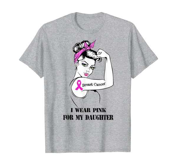 

i wear pink for my daughter t-shirt breast cancer awareness t-shirt, White;black