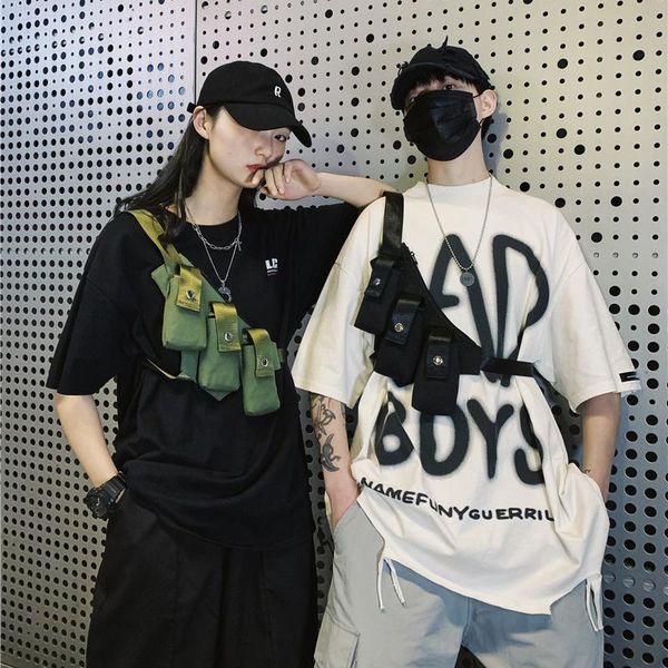 

backpack outdoor functional tactical crossbody bags men women street hip hop techwear one shoulder chest rig bag reflective packs