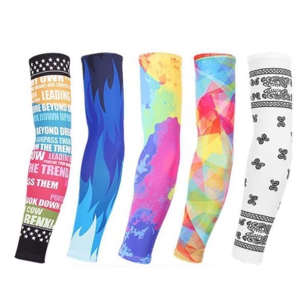 

elbow & knee pads adults oversleeve, flame pattern print sun-resistant sleevelet protective sleeve for cycling fishing, Black;gray