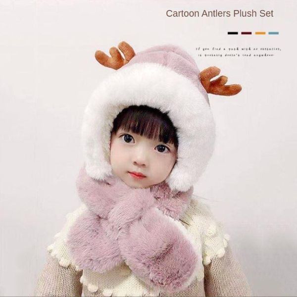 

caps & hats 2021 winter children hat kids cartoon for girls boys scarf thicken cap born pography baby stuff, Yellow