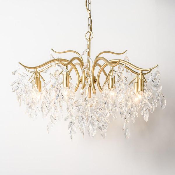 

modern american classic crystal chandelier lights for living room/bedroom gold suspended led kitchen lighting fixture chandeliers
