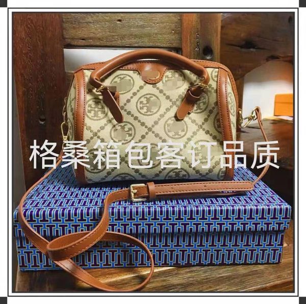 

luxury handbags 2021 new women's gift box splicing canvas jacquard boston pillow bag portable quality single shoulder messenger bag