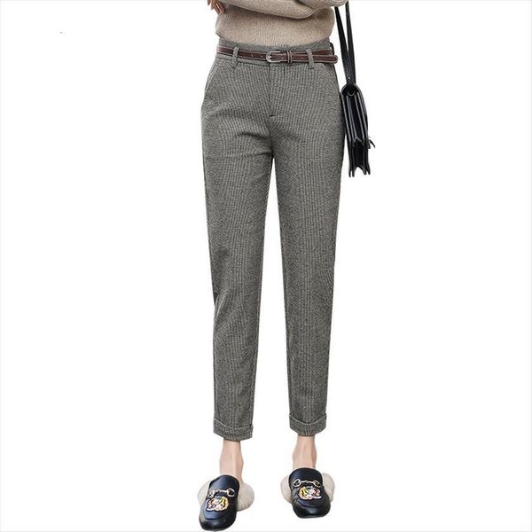 

fashion woolen harem women pant autumn winter femaletrousers waist femme casual ol suit sashes wp80, Black;white