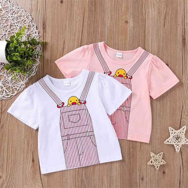 

summer baby girl casual animal short-sleeve duck tee 210528, Blue