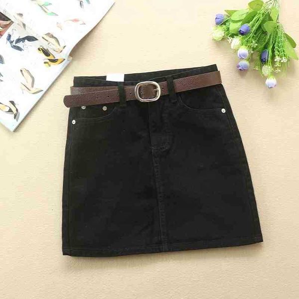 

skirts summer fashion women denim casual pockets mid waist black white a-line mini jeans female saias iqcp