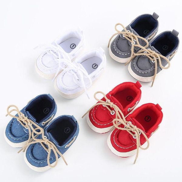 

first walkers 2021 est brand baby shoes boy girl born soft soles canvas crib sole shoe sneakers 4 colors 0-18m