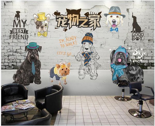 

3d wallpaper custom p mural brick wall pet puppy children's room home decor 3d wall murals wallpaper for walls 3 d in the living room