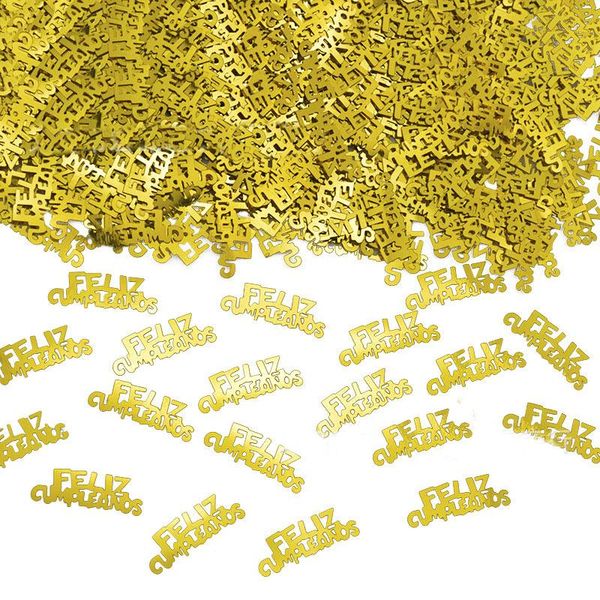 

party decoration 15g/pack kawaii glitter feliz espanol paper confettis happy birthday spanish for confetti supplies