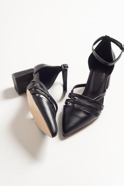 

sandals women's black skin heels 437 k235