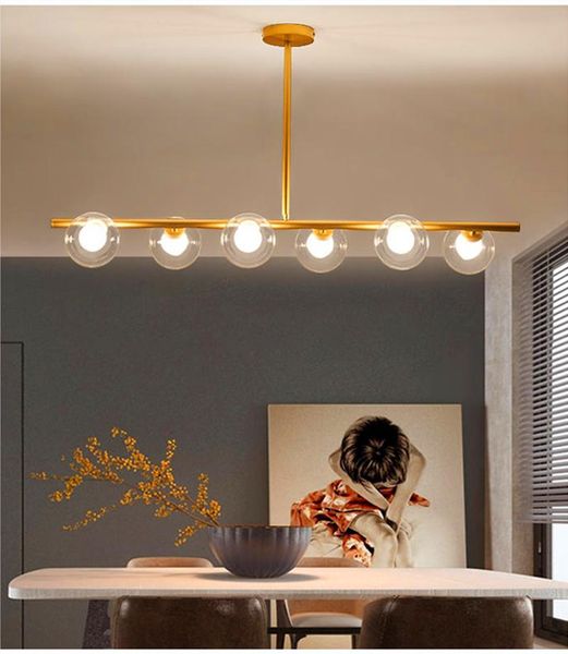 

chandeliers nordic minimalist chandelier long led glass ball luxury living gold black decorative gloss kitchen island lights