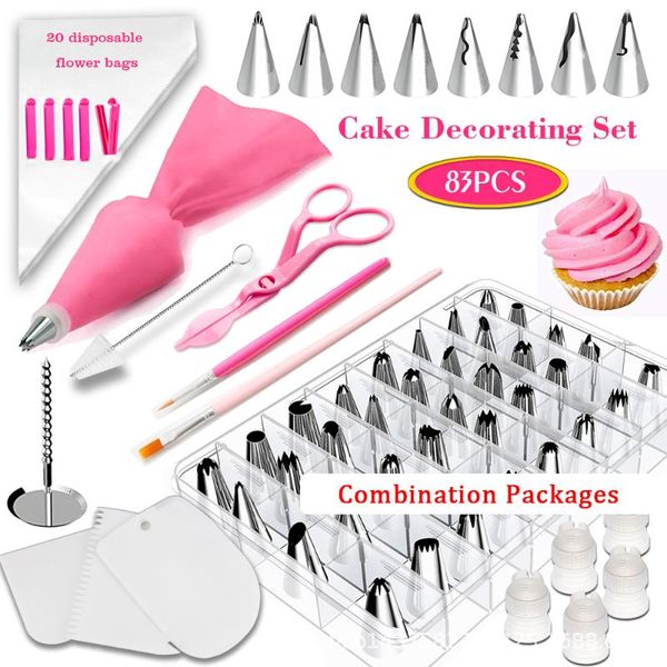 

baking & pastry tools 83 sets of cake decorating mouth decoration dessert coloring equipment cream shape diy nozzle