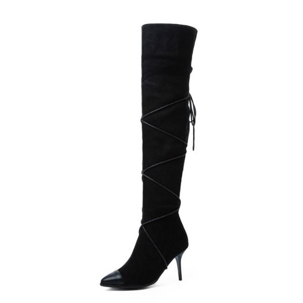 

boots big size thigh high knee over the women ladies, Black