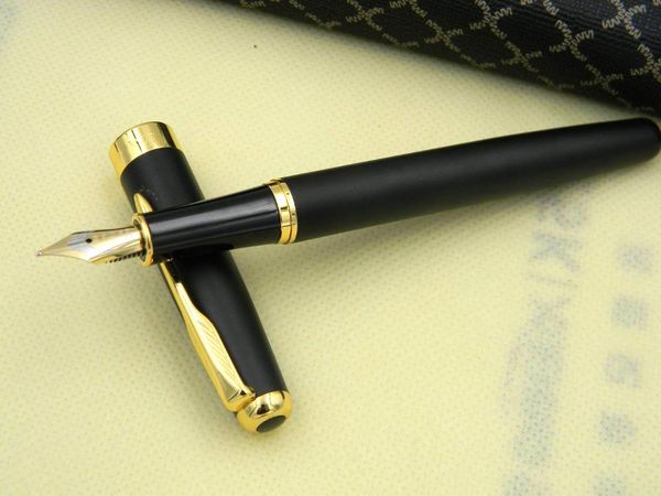 

baoer388 business & school supplies matte black golden clip fountain pen pens