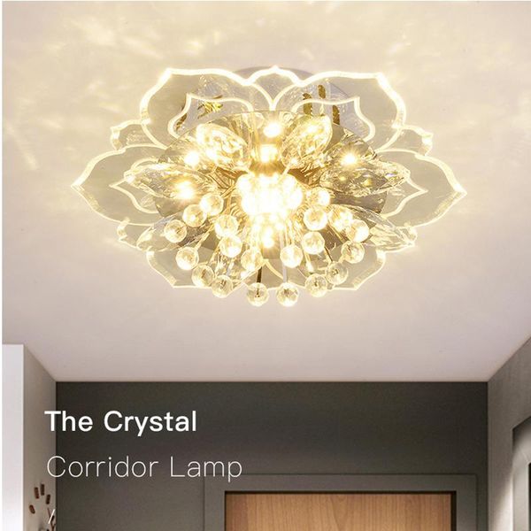 

ceiling lights crystal flower led lighting porch light for foyer hallways creative decoration fixture living room luxury iluminaria
