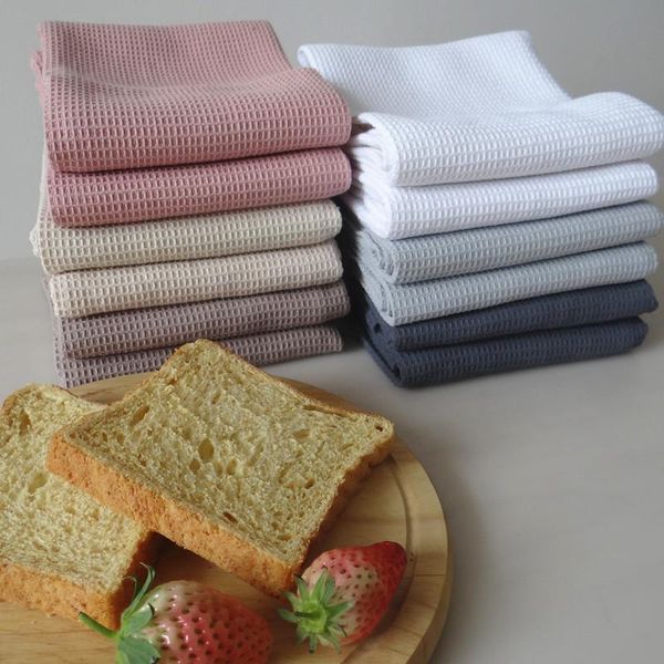 

table napkin 4pcs waffle lattice tea towels cloth 45*65cm home party kitchen dishes napkins decorative white cotton