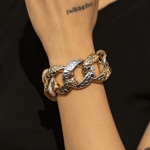 

link, chain wristband vintage snake woven thread rock sublimation soulmate snap button wish sparkly bracelet accesorios para mujer, Black