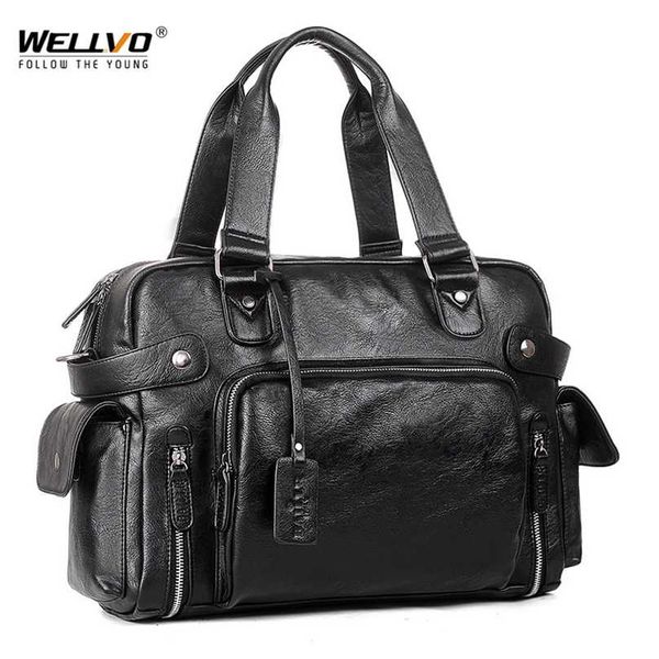 

brand designer travel bag leather handbags men's casual tote for men large-capacity portable shoulder bags big package xa214zc 211118