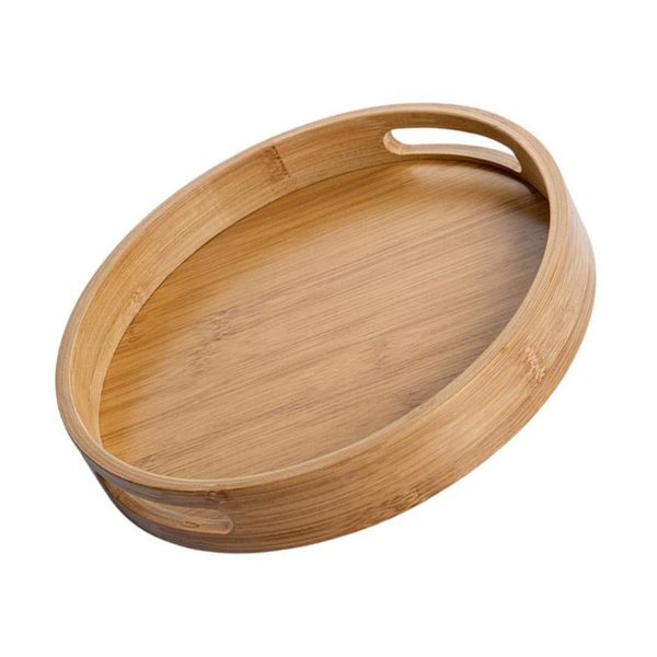 

storage baskets 1pc portable bamboo tray round bread container for home