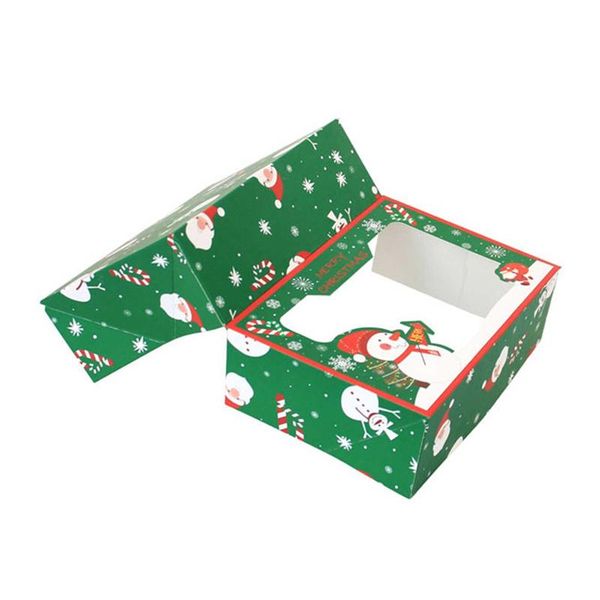 

christmas decorations kraft paper candy box favor gift pvc clear window cookies treats boxes year wedding party decoration