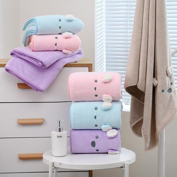 

towel purple child’s cartoon soft absorbent coral fleece bath 70*140cm tj4570