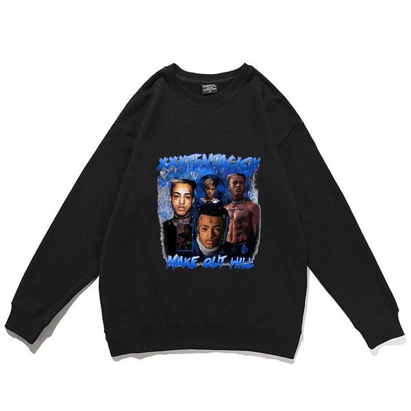 

men's hoodies & sweatshirts xxxtentacion printed fashion casual bf lazy pullover sweatshirt mens womens rock punk trend skateboard stre, Black